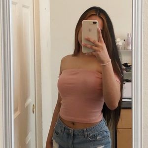 Pink Bandeau Top
